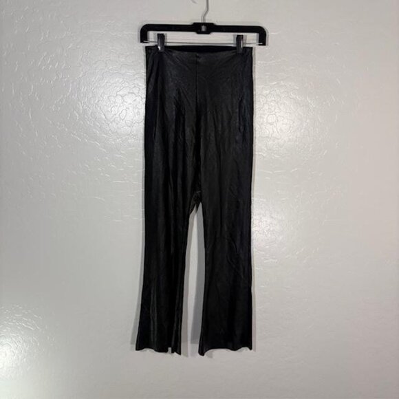 Commando Pants - Commando Pants Womens Medium Black Faux Leather Flare Leggings Pull On